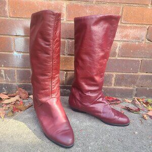 Vintage red leather boots size 7.5